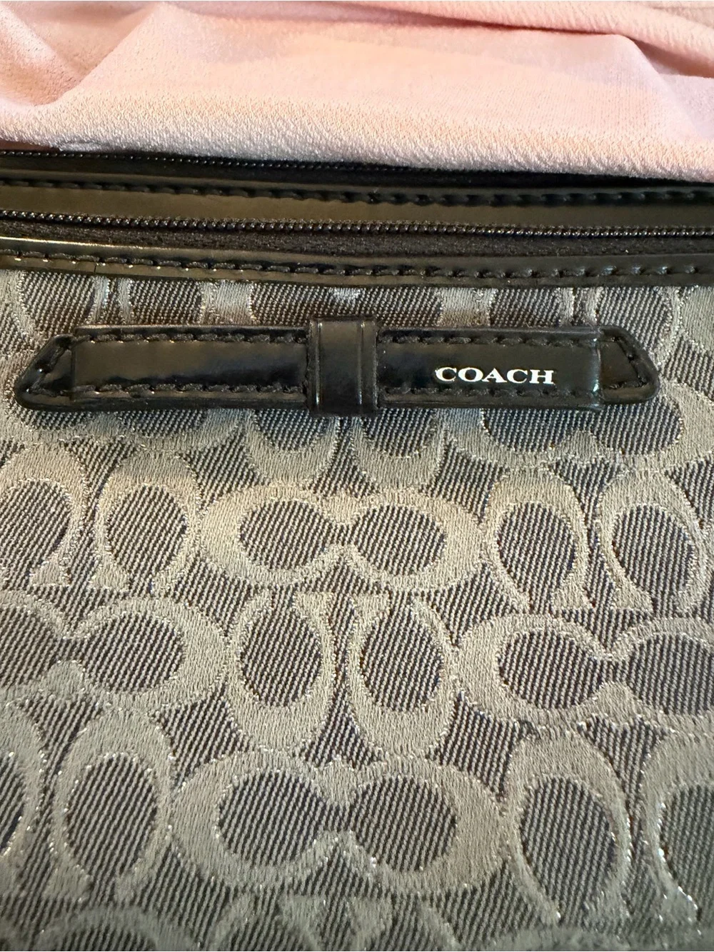 Coach Gray Wristlet with Silver Hardware and TWO pockets!